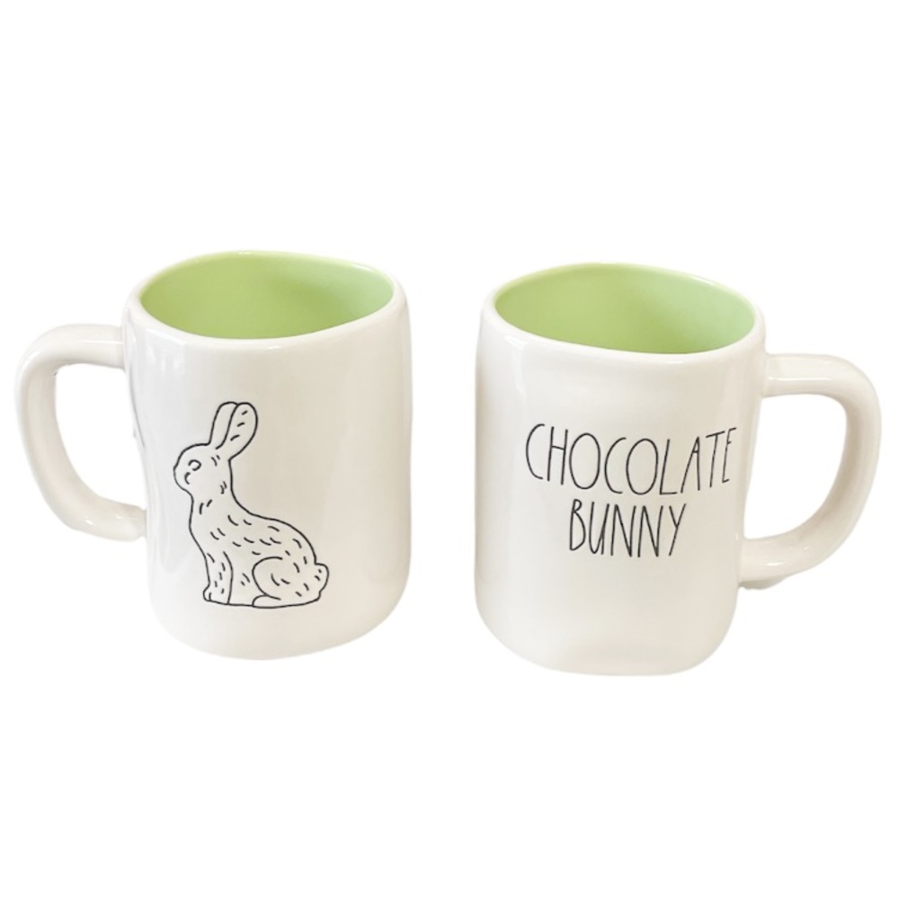 NEW Rae Dunn CHOCOLATE BUNNY Double Sided Mug 🐰🐰
